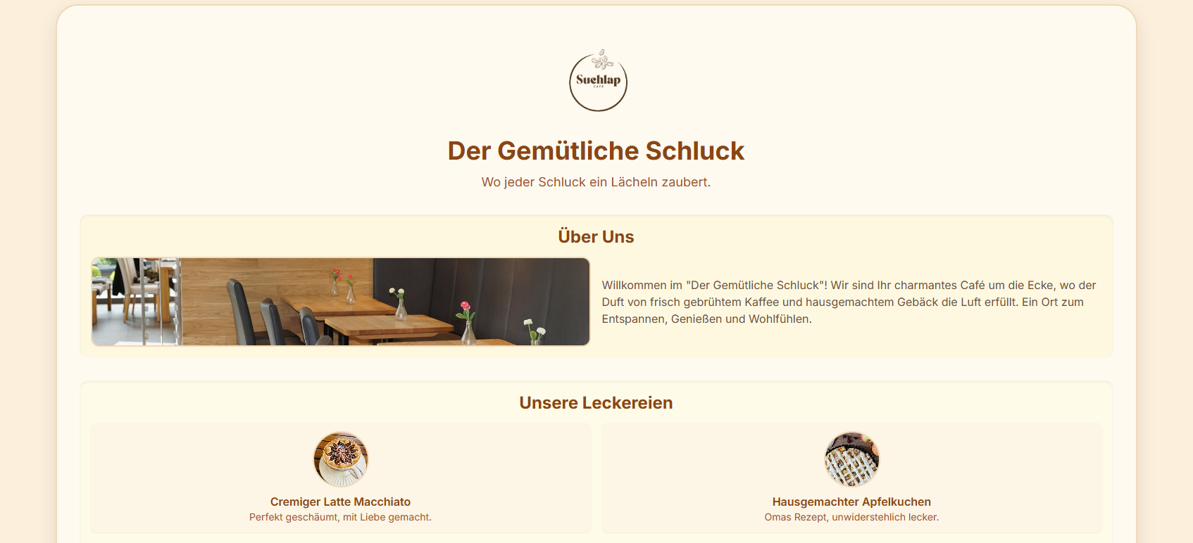Beispielbild: Bunte Website mit Icons, abgerundeten Formen