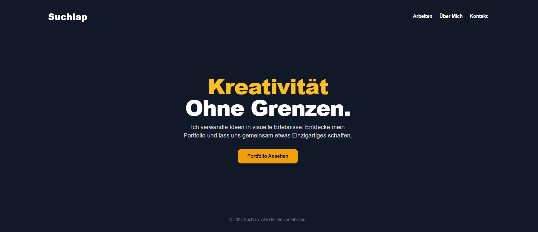 Beispielbild: Website mit großem Headline-Bereich und kontrastreichem Layout